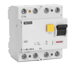 Interrupteur différentiel TC 4P - 40A - 300mA - Type A - Teco