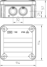 Boîte de dérivation T60 - Gris clair - Obo-dimension