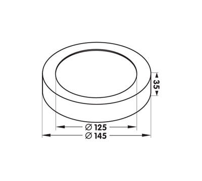Applique / Plafonnier Led Moon 145 - Rond - 8W - 520lm - 3000K° - Ø14,5cm - IP54 - Noir - Uni-bright