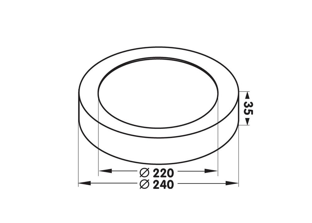 Applique / Plafonnier Led Moon 240 - Rond - 18W - 1275lm - 2700/3000/4000K° - Ø24cm - IP54 - Blanc - Uni-bright