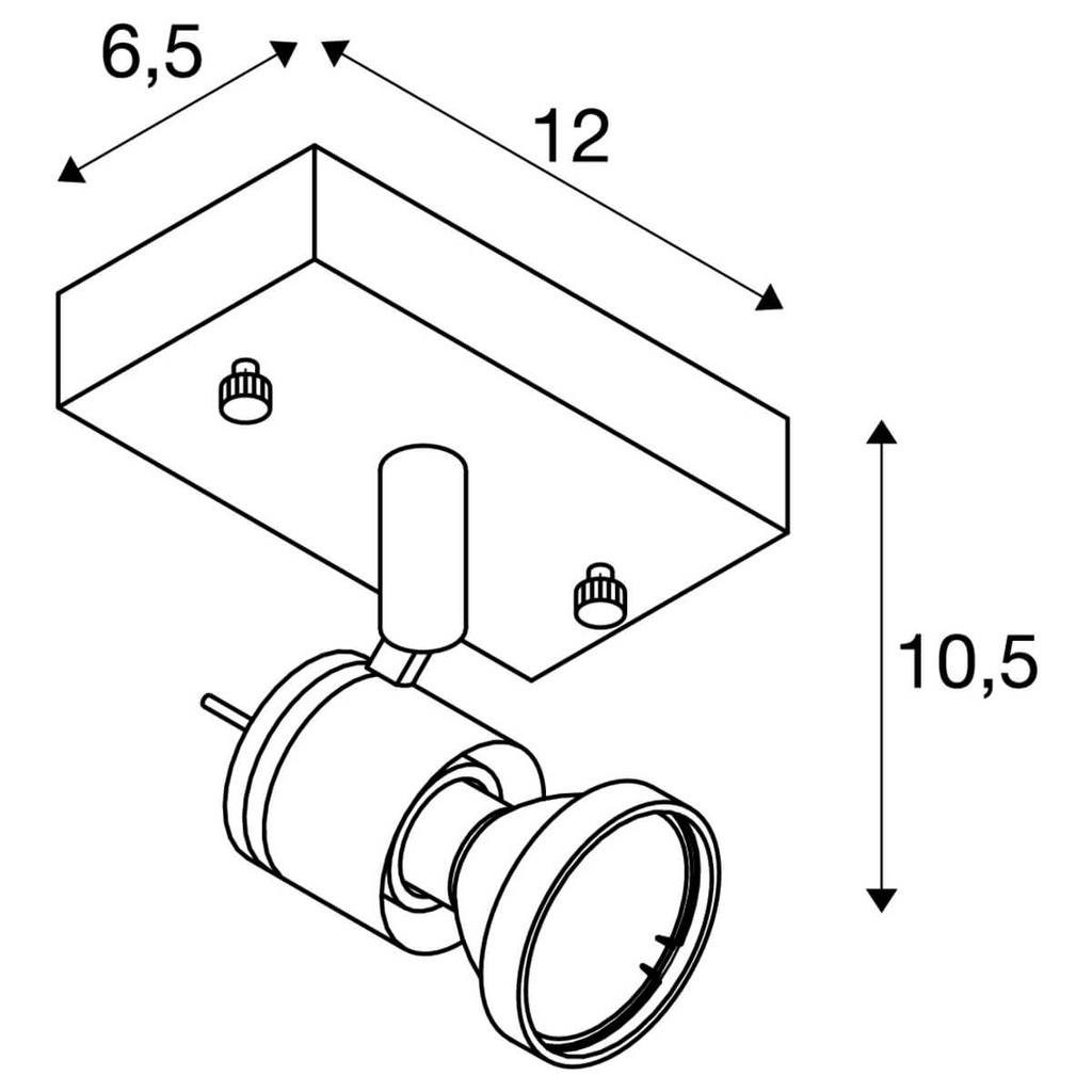 Applique / Plafonnier Asto 1 - GU10 - Alu brossé - IP20 - SLV
