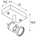 Applique / Plafonnier Asto 1 - GU10 - Alu brossé - IP20 - SLV