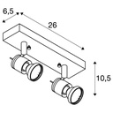Applique / Plafonnier Asto 2 - GU10 - Alu brossé - IP20 - SLV