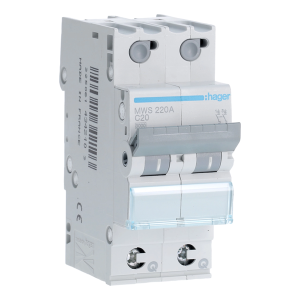 [HAGMWS225A] Disjoncteur 2P - 3KA - 25A - Courbe C - Quick connect - Hager