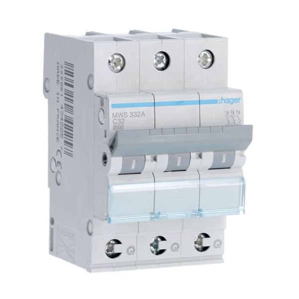 Automaat 3P - 3KA - 32A - Curve C - Quick connect - Hager
