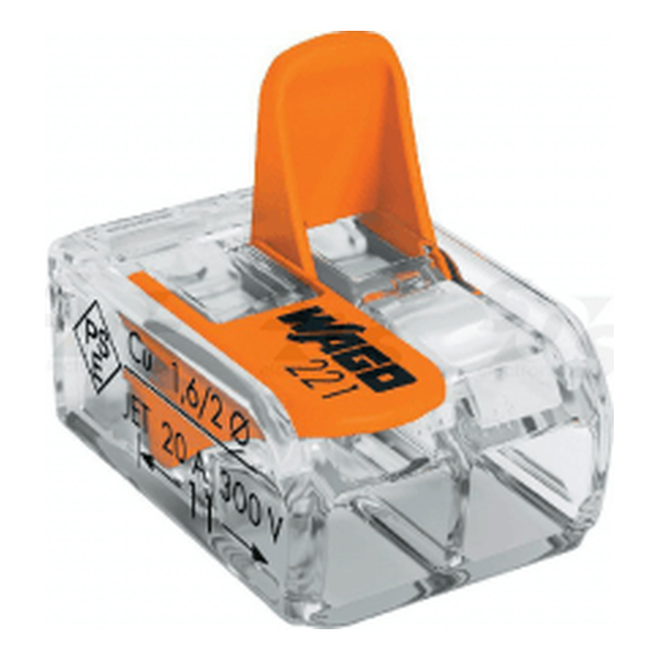 Borne de connexion à levier 2x0,2-4mm² - 100 pièces - Wago