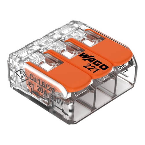 Borne de connexion à levier 3x0,2-4mm² - 50 pièces - Wago