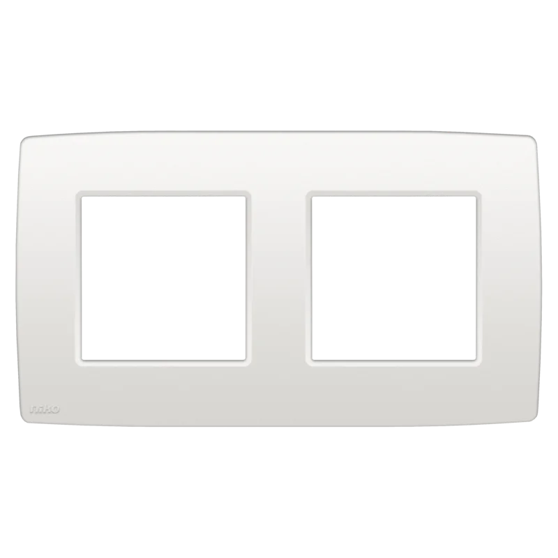 [NIK101-76800] Plaque double horizontale - Entraxe 71mm - Original White - Niko