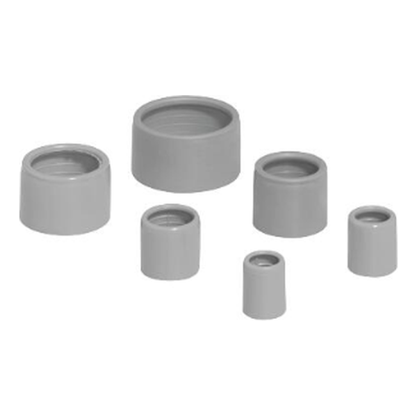 [HEL134522/100pc] Embout PVC - Ø20mm - Gris foncé - 100 pièces - Helia