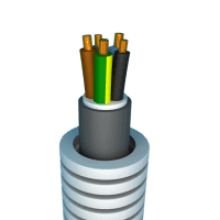 Tube annelé précâblé avec câble XVB 5G1,5mm² - Ø20mm - Rouleau 100 mètres