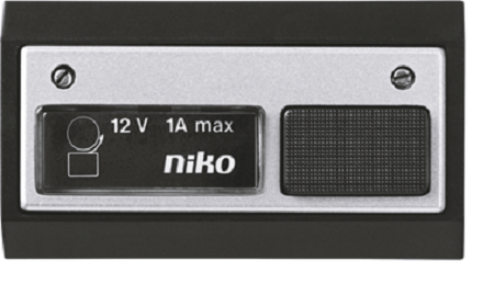 Bouton poussoir pour carillon - Noir/Alu - Niko