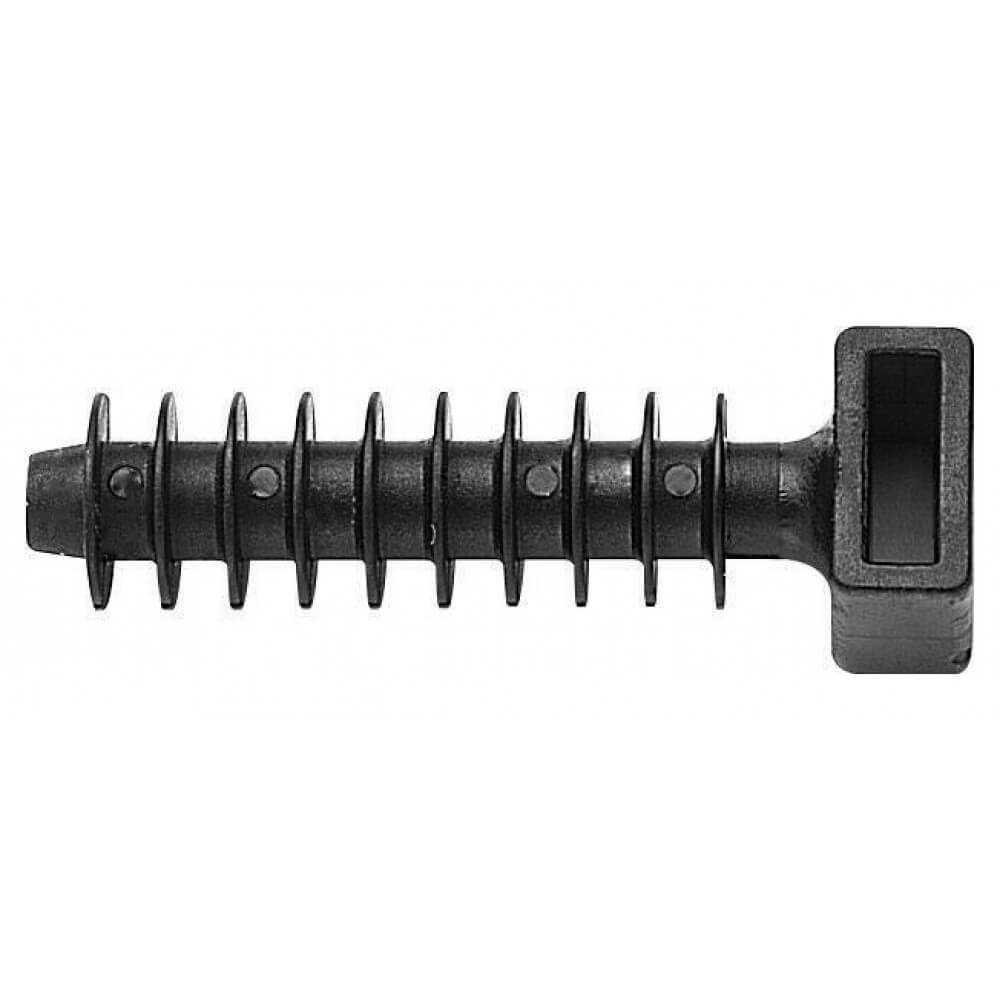 Embase à cheville pour collier de serrage - Noir - 100 pièces - Elematic