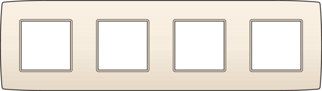 Plaque quadruple horizontale - Entraxe 71mm - Original Crème - Niko