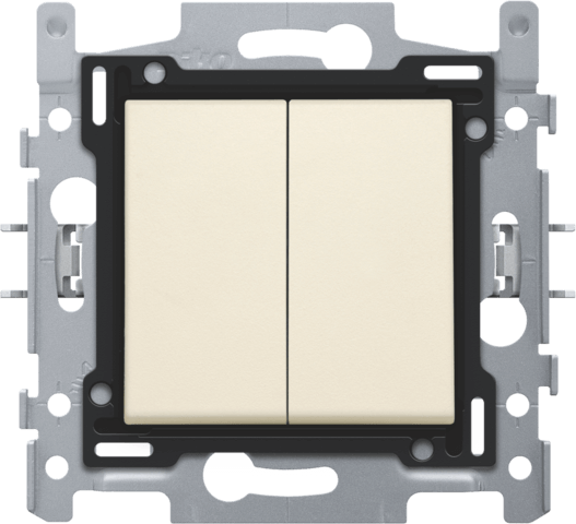 Interrupteur va-et-vient + bouton poussoir 10A - Quick connect - Crème - Niko