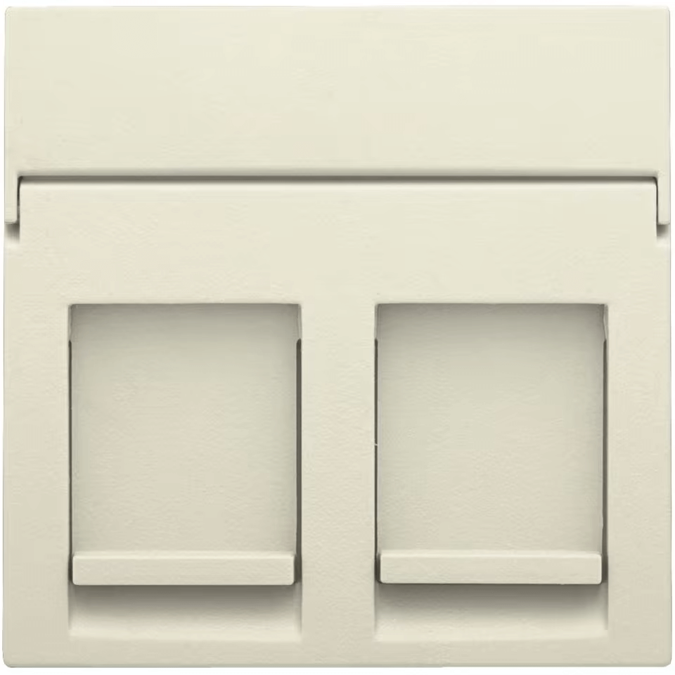 [NIK100-65200] Enjoliveur pour prise informatique RJ45 - Double - Crème - Niko