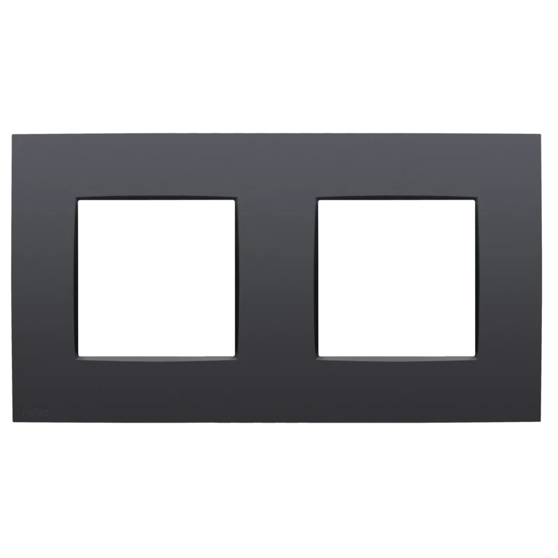 [NIK133-76800] Plaque double horizontale - Entraxe 71mm - Intense Anthracite - Niko