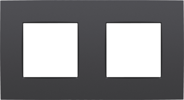 Plaque double horizontale - Entraxe 71mm - Intense Anthracite - Niko