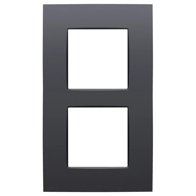 [NIK133-76200] Plaque double verticale - Entraxe 60mm - Intense Anthracite - Niko