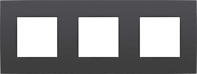 Plaque triple horizontale - Entraxe 71mm - Intense Anthracite - Niko