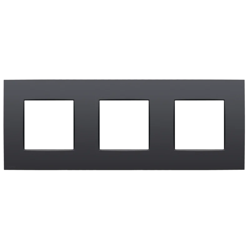 [NIK133-76700] Plaque triple horizontale - Entraxe 71mm - Intense Anthracite - Niko