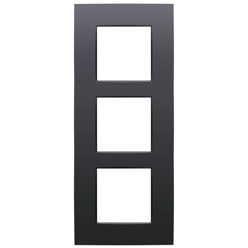 [NIK133-76300] Plaque triple verticale - Entraxe 60mm - Intense Anthracite - Niko