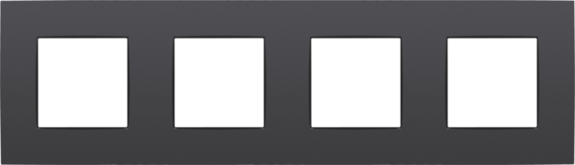 Plaque quadruple horizontale - Entraxe 71mm - Intense Anthracite - Niko