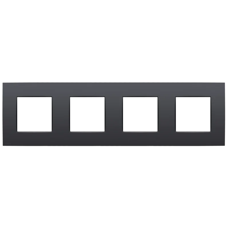 [NIK133-76400] Plaque quadruple horizontale - Entraxe 71mm - Intense Anthracite - Niko