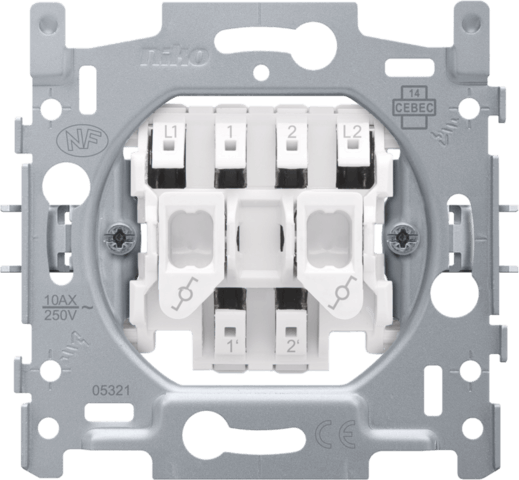 Socle interrupteur double va-et-vient 10A - Quick connect - Niko