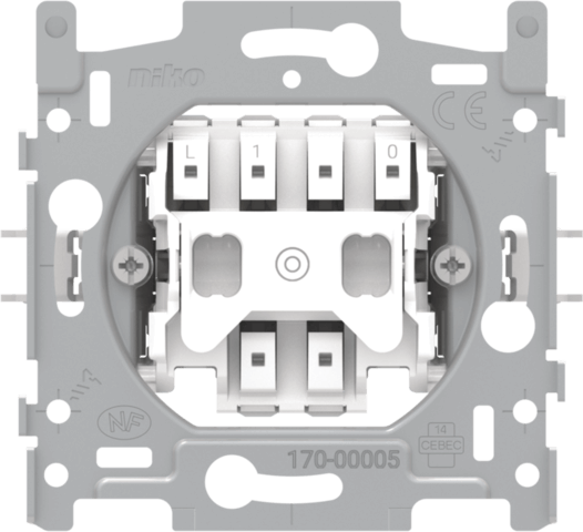 Socle simple bouton poussoir 10A - Quick connect - Niko