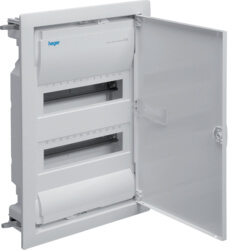 Coffret Volta - 2 rangées - 24 modules - Porte métallique - A encastrer -Hager