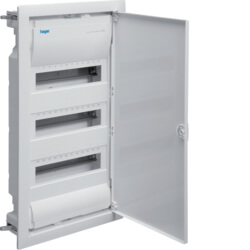 Coffret Volta - 3 rangées - 36 modules - Porte métallique - A encastrer -Hager