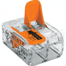 Borne de connexion à levier 2x0,2-4mm² -  10 pièces - Wago