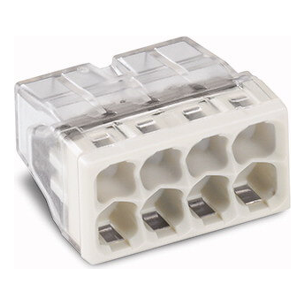 Borne rapide 8 x 0,5-2,5mm² - Transp./gris - 10 pièces - Wago