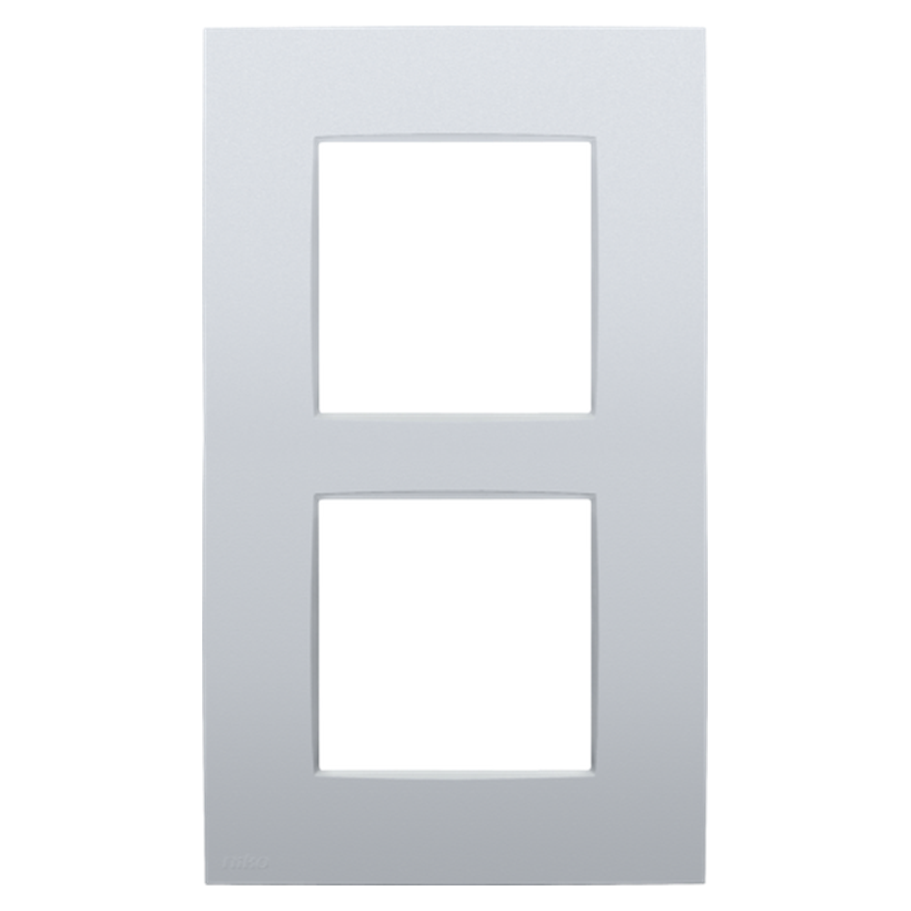[NIK132-76200] Plaque double verticale - Entraxe 60mm - Intense Sterling Cated - Niko