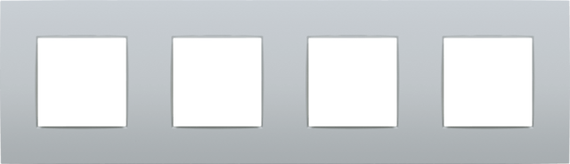 Plaque quadruple horizontale - Entraxe 71mm - Intense Sterling Coated - Niko