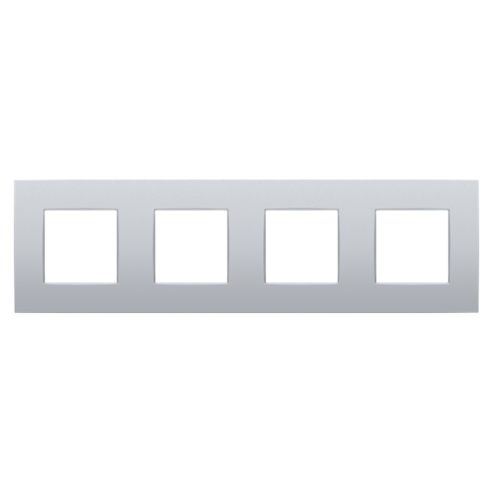 [NIK132-76400] Plaque quadruple horizontale - Entraxe 71mm - Intense Sterling Coated - Niko