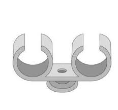 Collier double nylon gris pour tube PVC 20mm - 50 pièces - PGL