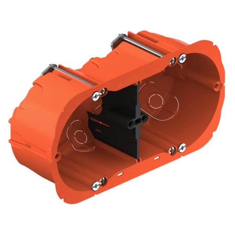 [HEL5012] Boîtier double (hor./vert.) pour cloison creuse H.47mm Helia O-range