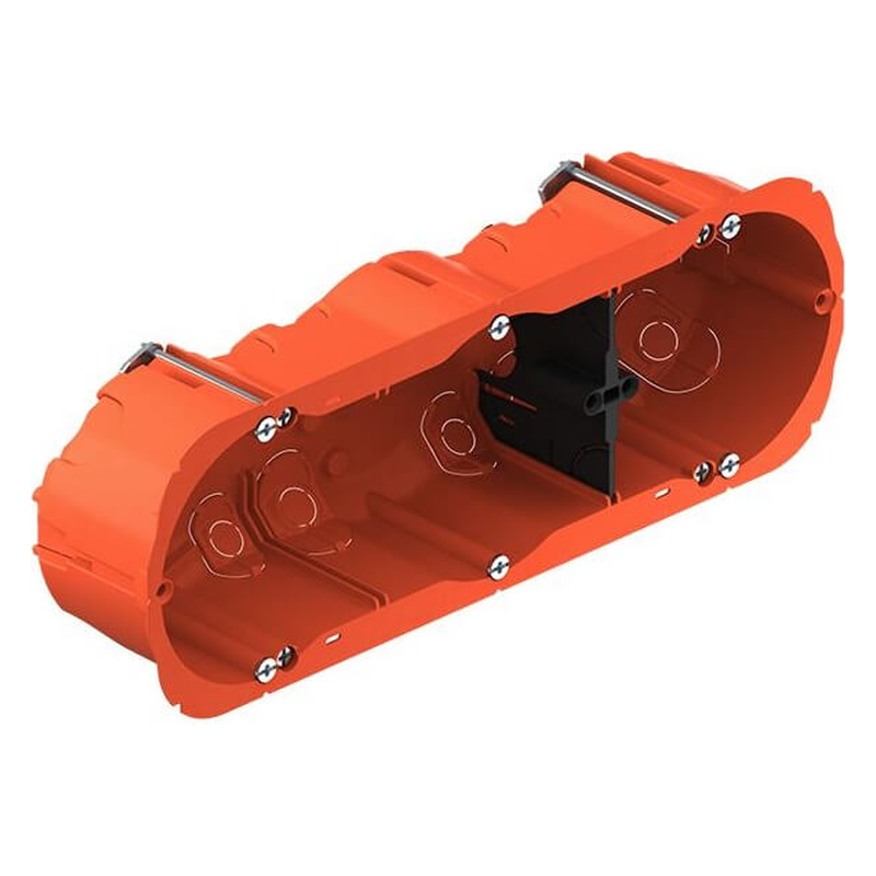 [HEL5013] Boîtier triple (hor./vert.) pour cloison creuse H. 47mm Helia O-range