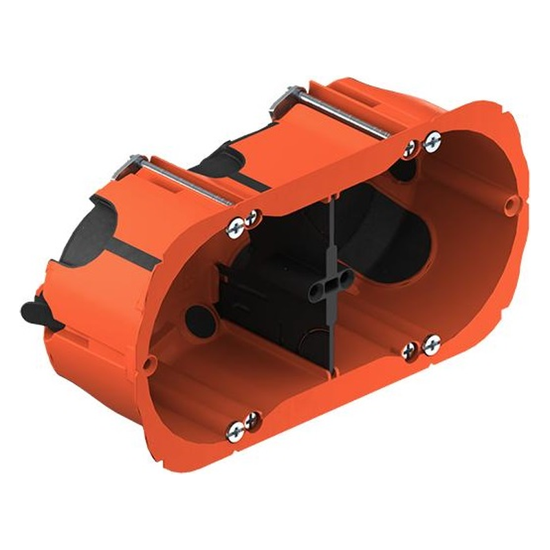 Boîtier double (hor./vert.) étanche pour cloison creuse H.47mm Helia O-range Econ