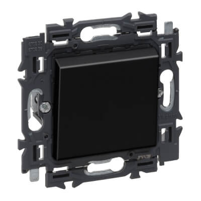 Interrupteur unipolaire 10A - Connection rapide - Valena Next - Noir - Legrand