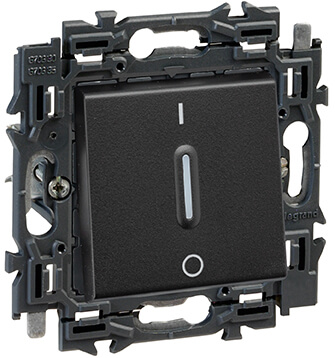 Interrupteur bipolaire 16A - Connexion rapide - Valena Next - Noir - Legrand