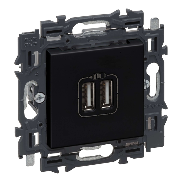 Prise chargeur USB 2,4A - Double - Type A - Valena Next - Noir - Legrand