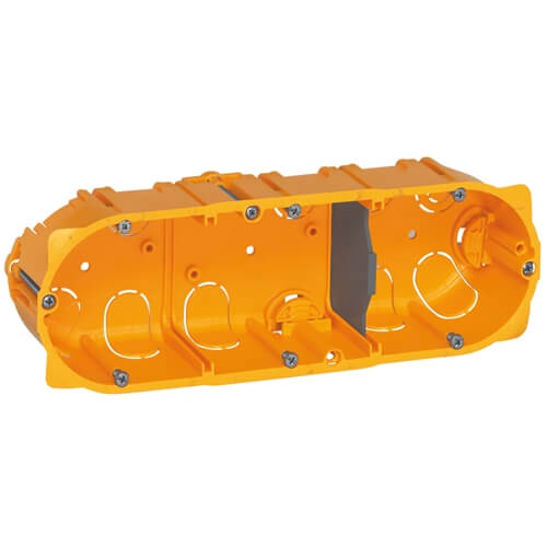 Boîtier triple (hor./vert.) pour cloison creuse H.40mm Legrand Batibox