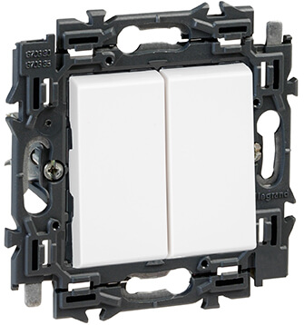 Double bouton poussoir 6A - Connexion rapide - Valena Next - Blanc - Legrand