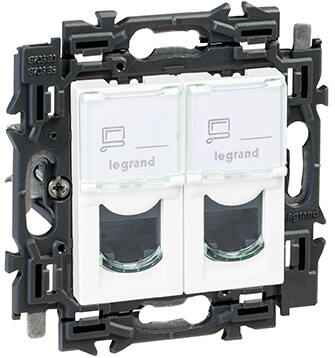 Prise informatique RJ45 - Double - UTP6 - Valena Next - Blanc - Legrand
