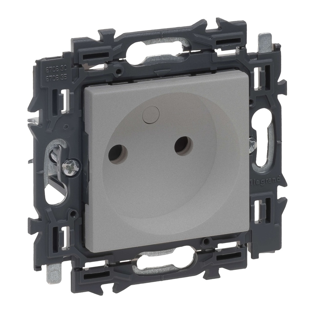 Prise sans terre 16A - Connexion rapide - Valena Next - Alu - Legrand