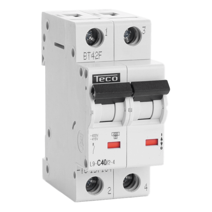 Disjoncteur TC - 2P - 4,5KA - 40A - Courbe C - Teco