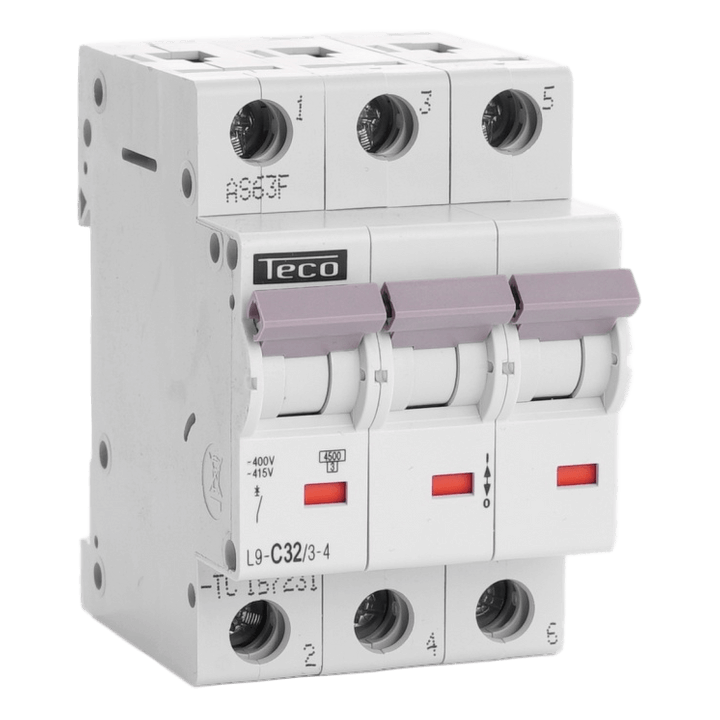 Disjoncteur TC - 3P - 4,5KA - 32A - Courbe C - Teco