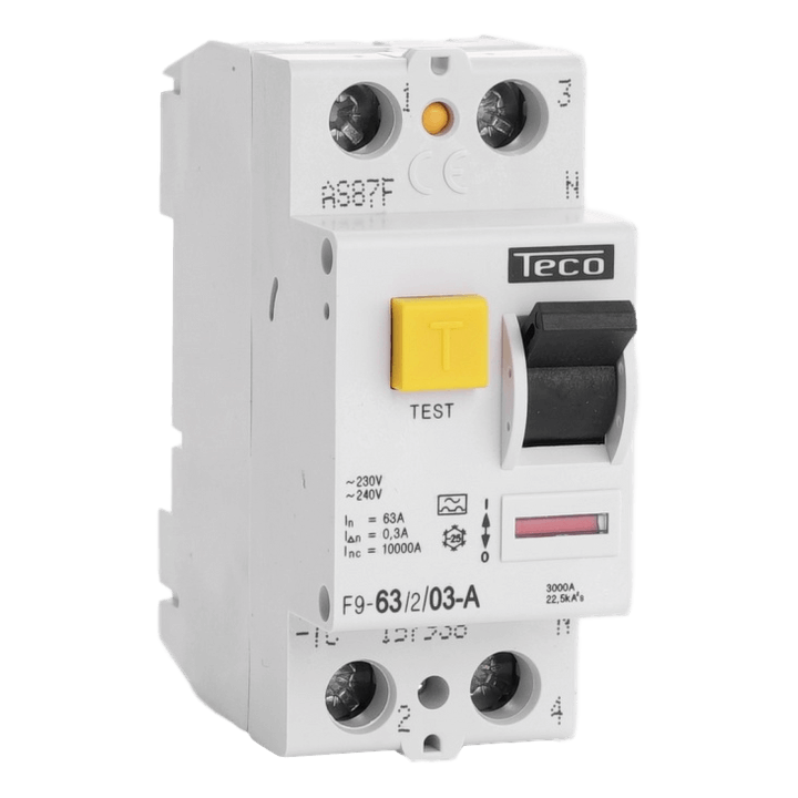 Interrupteur différentiel TC 2P - 63A - 300mA - Type A - Teco